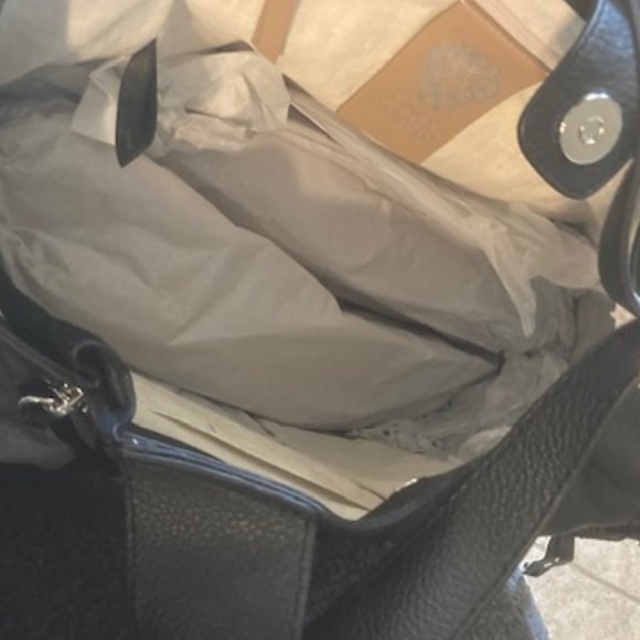 Vince Camuto Black Leather Tote with Dustbag - Picture 7 of 9